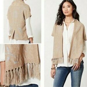 Angel Of The North Anthropologie Cardigan Women's Small‎ Icebloom Metallic Knit